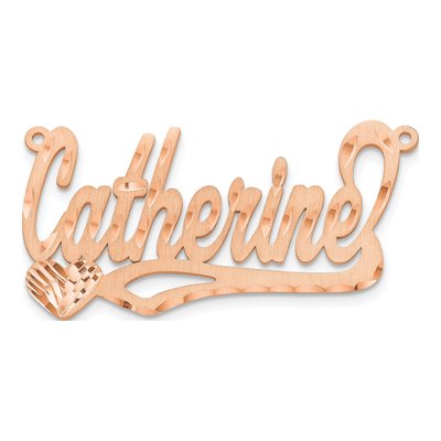 14K Rose Gold Personalized Heart Name Plate Pendant – view 4