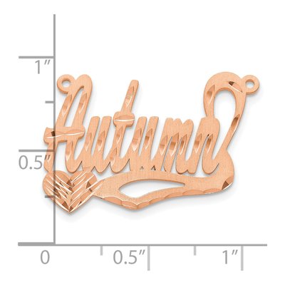 14K Rose Gold Personalized Heart Name Plate Pendant – view 5