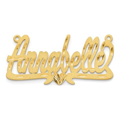 Gold-Plated Sterling Silver Personalized Heart Name Plate Pendant – view 3