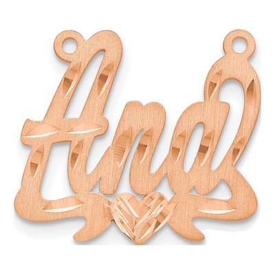 14K Rose Gold Personalized Heart Name Plate Pendant – view 2