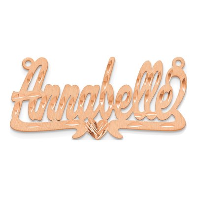 14K Rose Gold Personalized Heart Name Plate Pendant – view 4