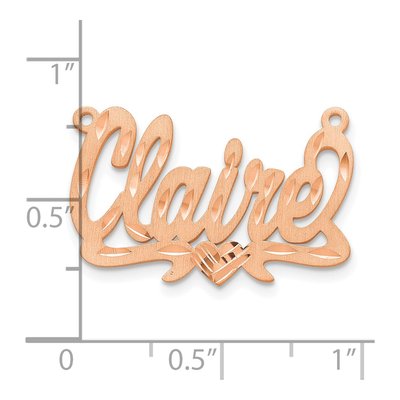 14K Rose Gold Personalized Heart Name Plate Pendant – view 5