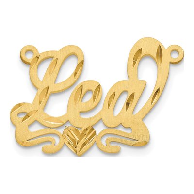 Gold-Plated Sterling Silver Personalized Heart Name Plate Pendant – view 2