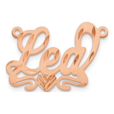 14K Rose Gold Personalized Heart Name Plate Pendant – view 2