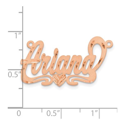 14K Rose Gold Personalized Heart Name Plate Pendant – view 5