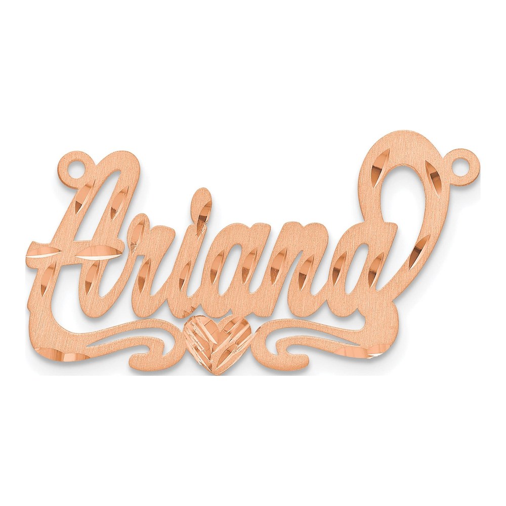14K Rose Gold Personalized Heart Name Plate Pendant