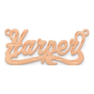 14K Rose Gold Diamond-Cut Name Plate Pendant