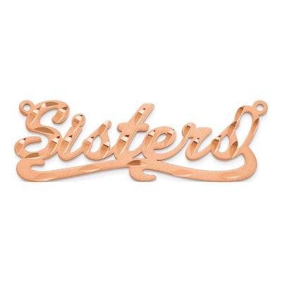 Rose Gold-Plated Sterling Silver Personalized Name Plate Pendant – view 3