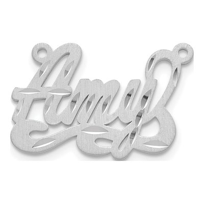 14K White Gold Personalized Name Plate Pendant – view 2