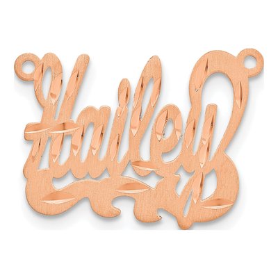 Rose Gold-Plated Sterling Silver Personalized Name Plate Pendant