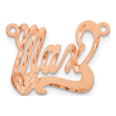 Rose Gold-Plated Sterling Silver Personalized Heart Name Plate Pendant – view 2