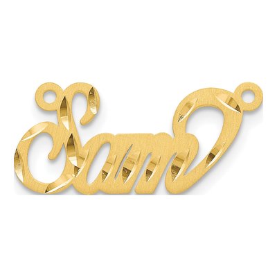 Gold-Plated Sterling Silver Diamond-Cut Name Plate Pendant – view 2