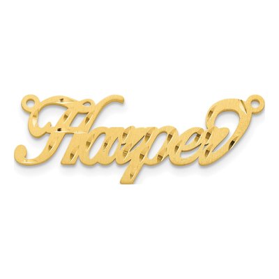 Gold-Plated Sterling Silver Diamond-Cut Name Plate Pendant