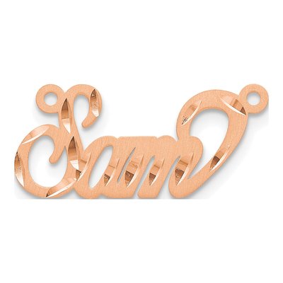 14K Rose Gold Personalized Name Plate Pendant – view 2
