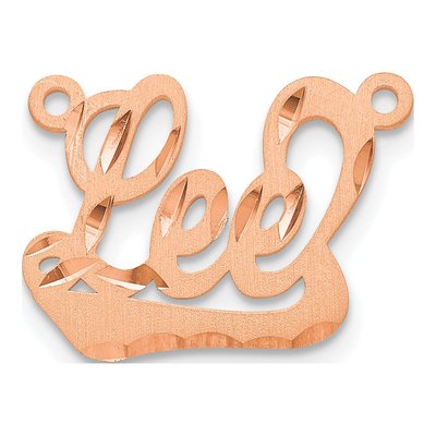 14K Rose Gold Personalized Name Plate Pendant – view 2
