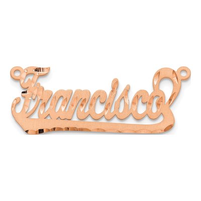 14K Rose Gold Personalized Name Plate Pendant – view 5