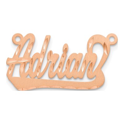 14K Rose Gold Personalized Name Plate Pendant