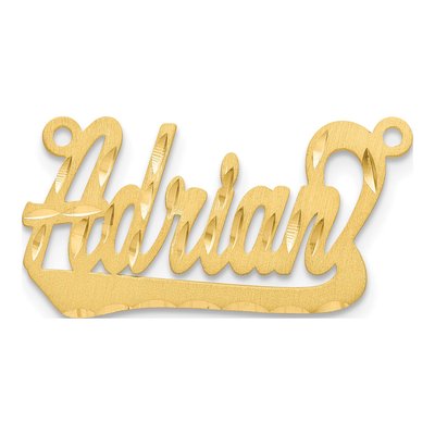 14K Yellow Gold Personalized Name Plate Pendant