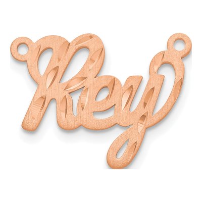 14K Rose Gold Diamond-Cut Name Plate Pendant – view 2