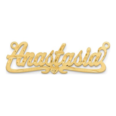 Gold-Plated Sterling Silver Personalized Heart Name Plate Pendant – view 3