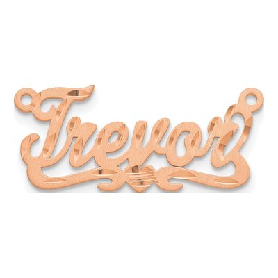 14K Rose Gold Personalized Heart Name Plate Pendant