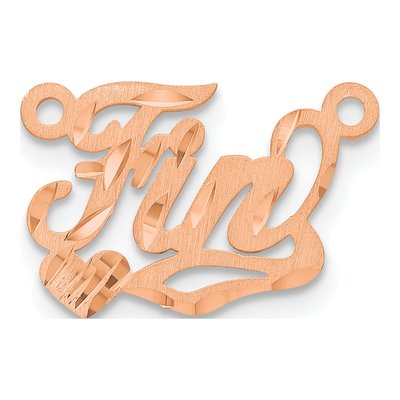 14K Rose Gold Personalized Heart Name Plate Pendant – view 2