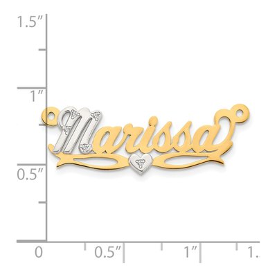 14K Two-Tone Gold Diamond Nameplate Pendant – view 2