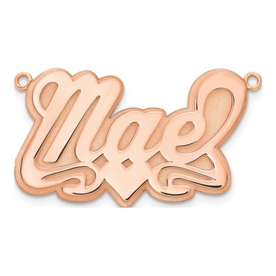 14K Rose Gold Personalized Heart Name Plate Pendant – view 2