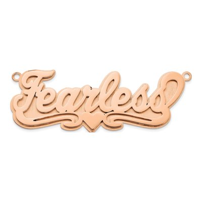 Rose Gold-Plated Sterling Silver Personalized Heart Name Plate Pendant – view 3