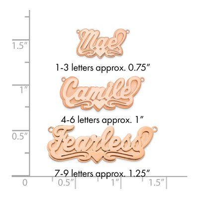 Rose Gold-Plated Sterling Silver Personalized Heart Name Plate Pendant – view 4