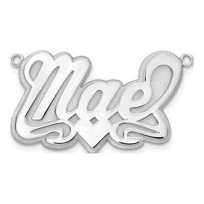 Sterling Silver Personalized Heart Name Plate Pendant – view 2