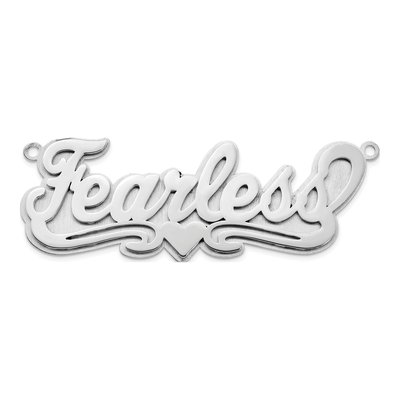 Sterling Silver Personalized Heart Name Plate Pendant – view 5