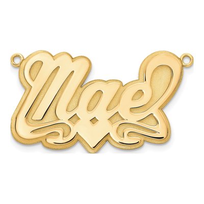 14K Yellow Gold Personalized Heart Name Plate – view 2