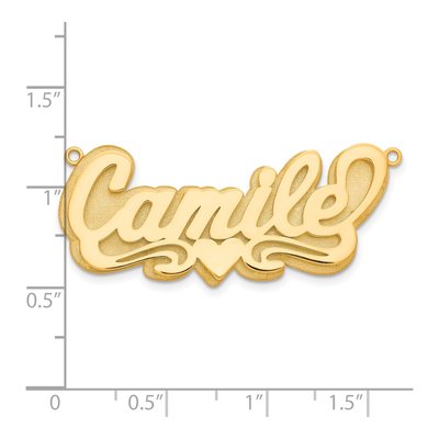 14K Yellow Gold Personalized Heart Name Plate – view 3