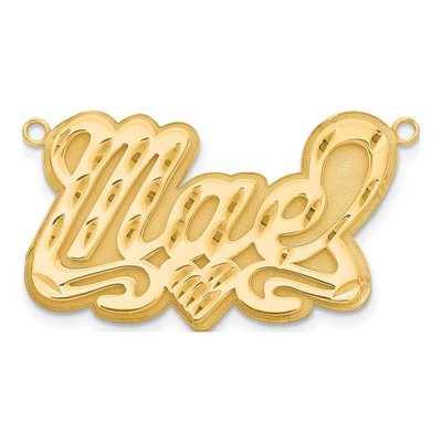 Gold-Plated Sterling Silver Personalized Heart Name Plate Pendant – view 2