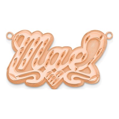 Rose Gold-Plated Sterling Silver Personalized Heart Name Plate Pendant – view 2
