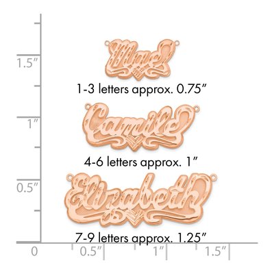 Rose Gold-Plated Sterling Silver Personalized Heart Name Plate Pendant – view 3