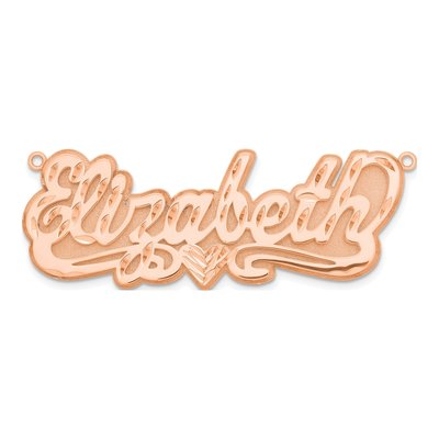 Rose Gold-Plated Sterling Silver Personalized Heart Name Plate Pendant – view 5
