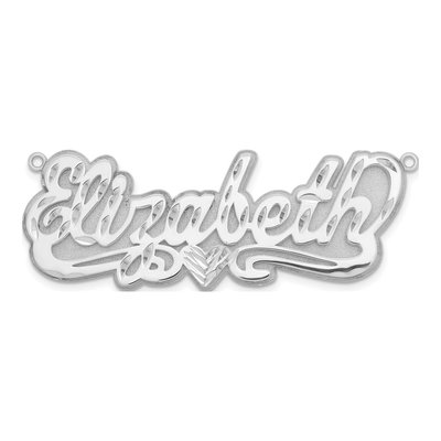 Sterling Silver Personalized Heart Name Plate Pendant – view 4