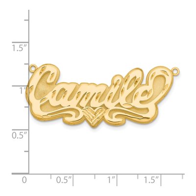 14K Yellow Gold Personalized Heart Name Plate Pendant – view 3