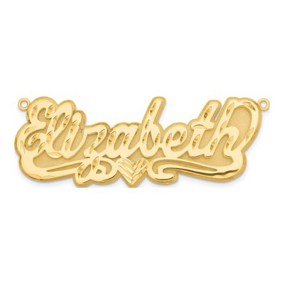 14K Yellow Gold Personalized Heart Name Plate Pendant – view 4