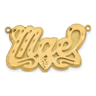 Gold-Plated Sterling Silver Personalized Heart Name Plate Pendant – view 2