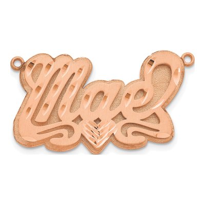 14K Rose Gold Personalized Heart Name Plate Pendant – view 2