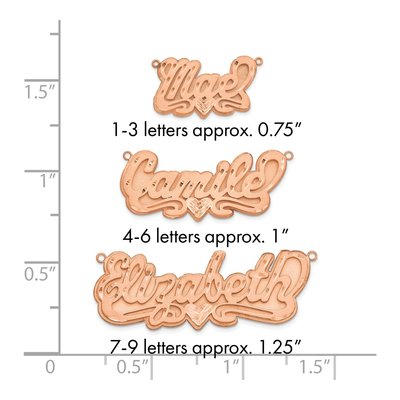 Rose Gold-Plated Sterling Silver Personalized Diamond-Cut Heart Name Plate Pendant – view 3
