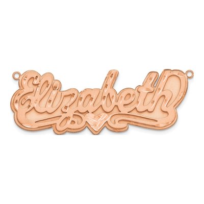 Rose Gold-Plated Sterling Silver Personalized Diamond-Cut Heart Name Plate Pendant – view 5