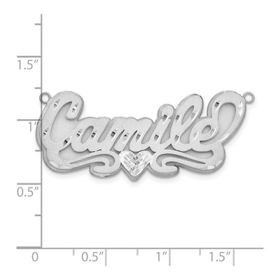 Sterling Silver Personalized Heart Name Plate Pendant – view 3
