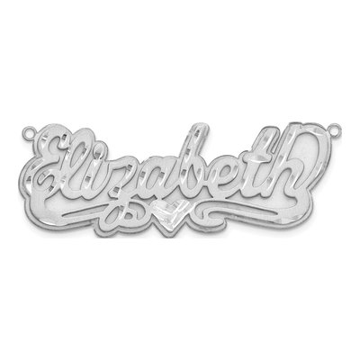 Sterling Silver Personalized Heart Name Plate Pendant – view 5