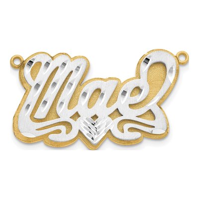 14K Two-Tone Gold Personalized Name Plate Pendant – view 2