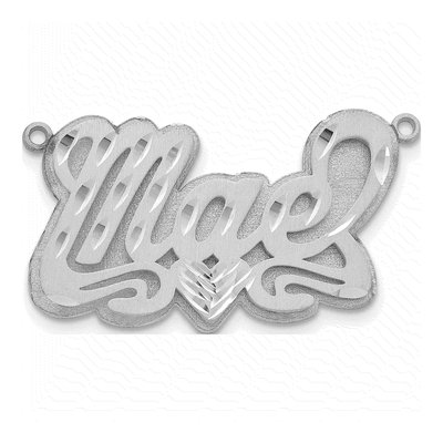 14K White Gold Personalized Heart Name Plate Pendant – view 2