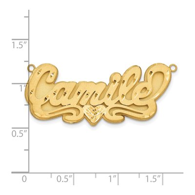 14K Yellow Gold Personalized Heart Name Plate Pendant – view 3